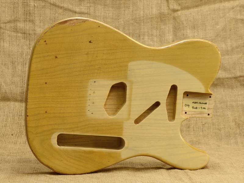 Aged Blonde Nitro Swamp Ash Telecaster Replacement Body #04