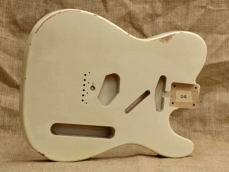 Aged Olympic White Nitro Alder Telecaster Body