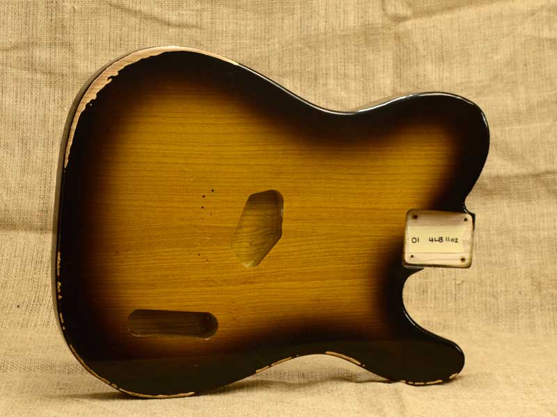Aged 2 Tone Burst Nitro Swamp Ash "Bare-Bones" Replacement Body