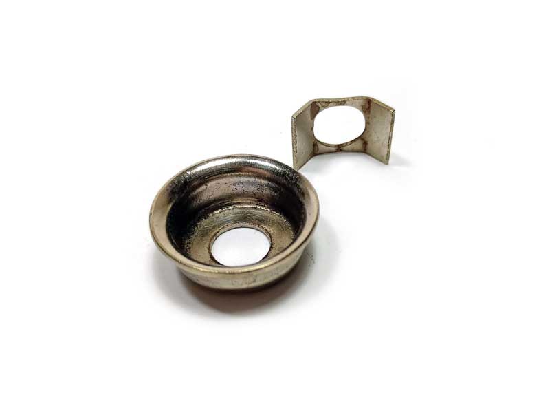 HOSCO Telecaster Jack Cup with Retainer Clip - Aged Chrome