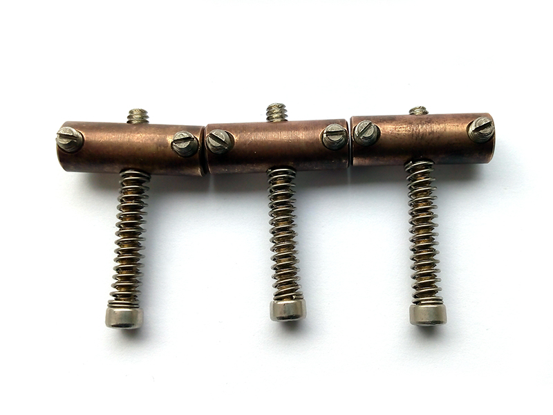 1950s-style Brass Telecaster Saddles - Aged 1950s-style Brass Telecaster Saddles - Aged