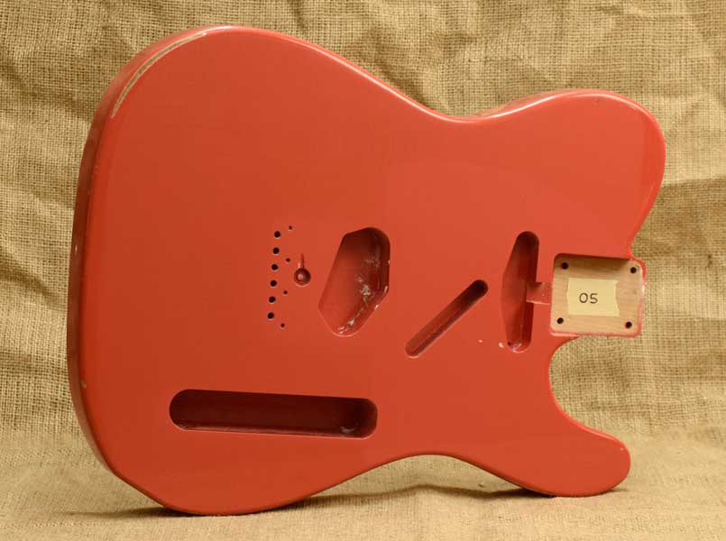 Aged Fiesta Red Nitro Alder Telecaster Body